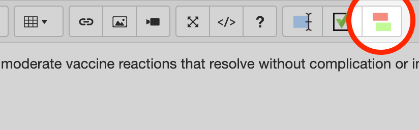 Click on button 'show/hide highlighting'